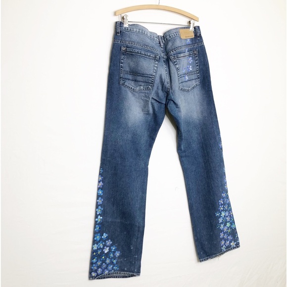 Calvin Klein distressed boot, cut hand painted jeans - Picture 6 of 10